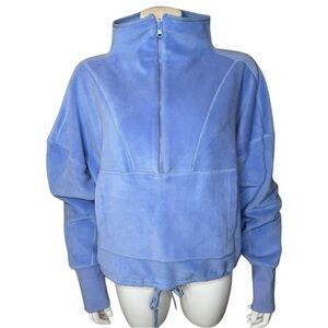 Zyia Active Fleece Half Zip Pullover Sweatshirt XL XXL Oversized Boxy Periwinkle